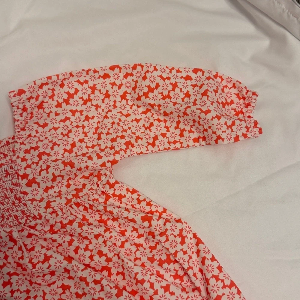 Floral Red and White Tea Collection Dress